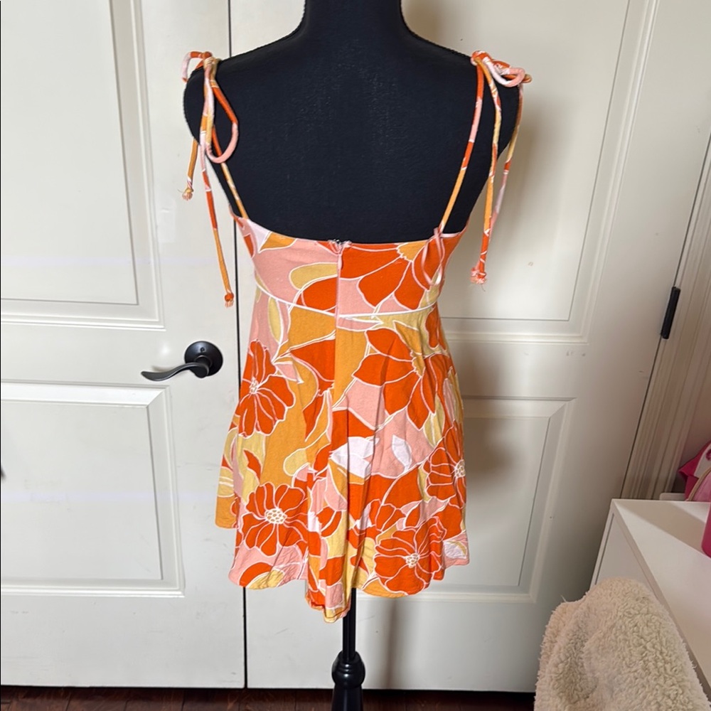 Floral Orange and Yellow Sundress - Picture 3 of 3